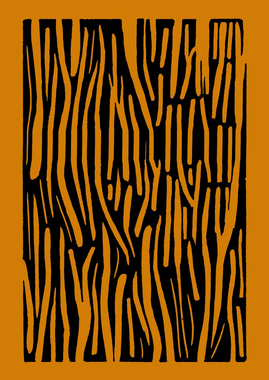 Hout, 2023 (linoleum op papier) door Marco Campedelli