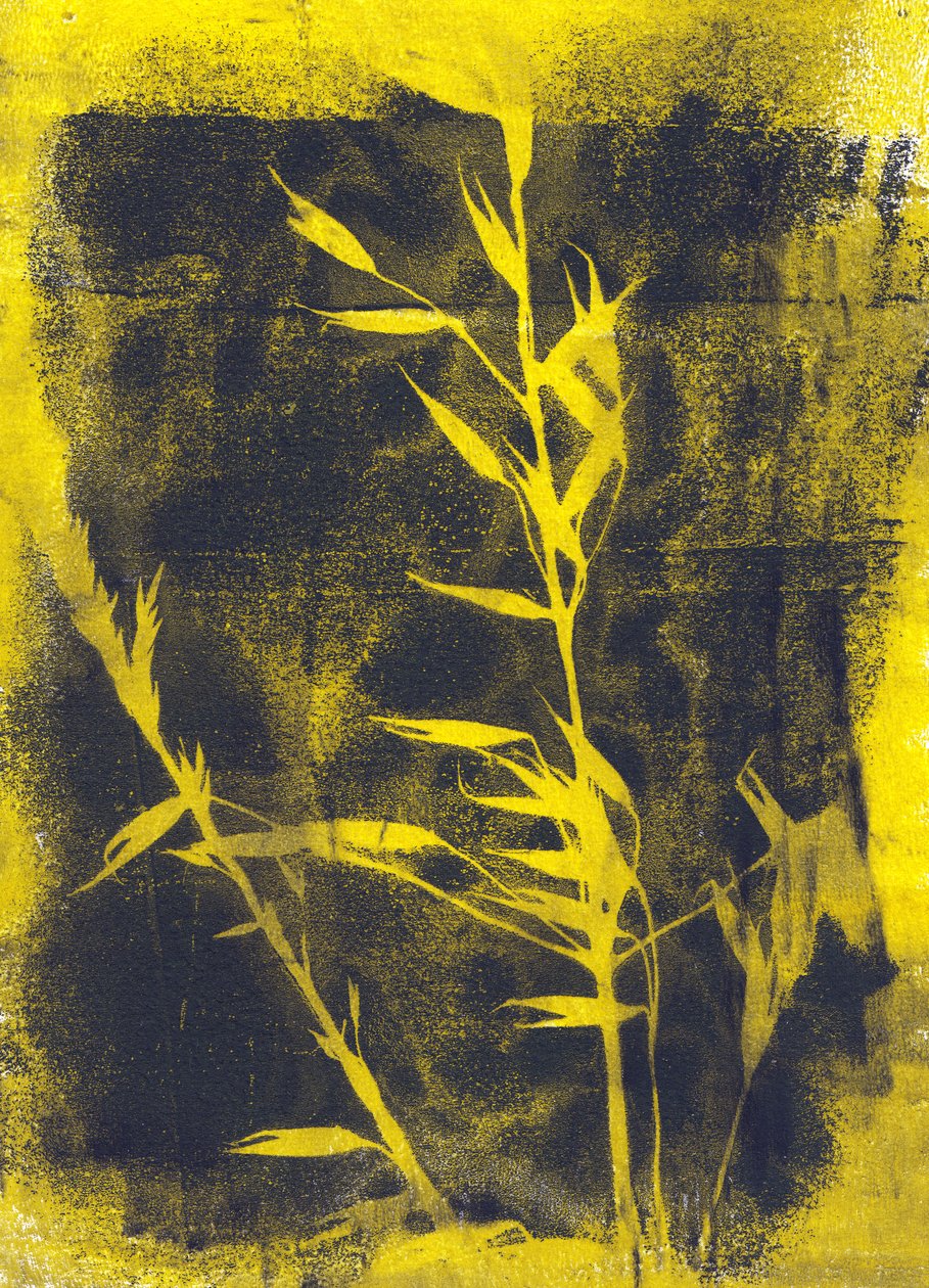 Gele bladeren, 2024 (monotype) door Marco Campedelli