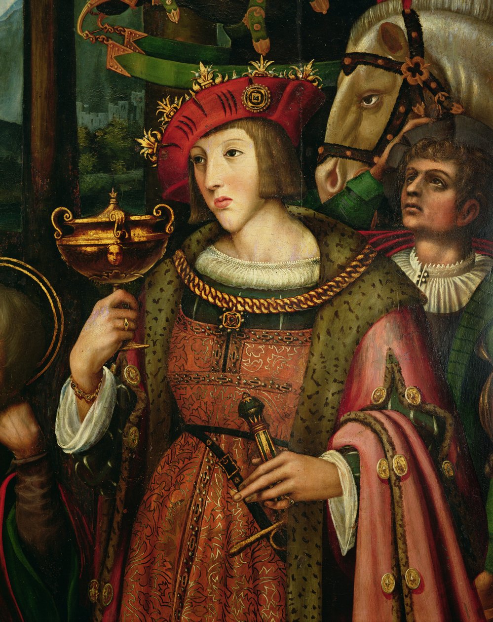 Karel V (1500-1558) van Spanje (detail) door Marco Cardisco