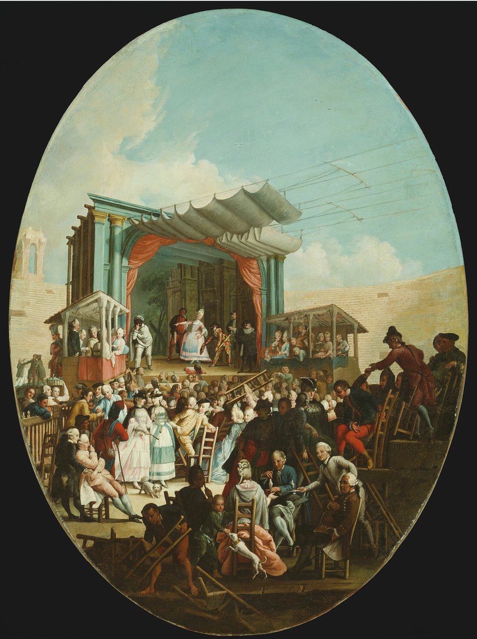 Een Italiaanse Komedie in Verona, 1772 door Marco Marcola
