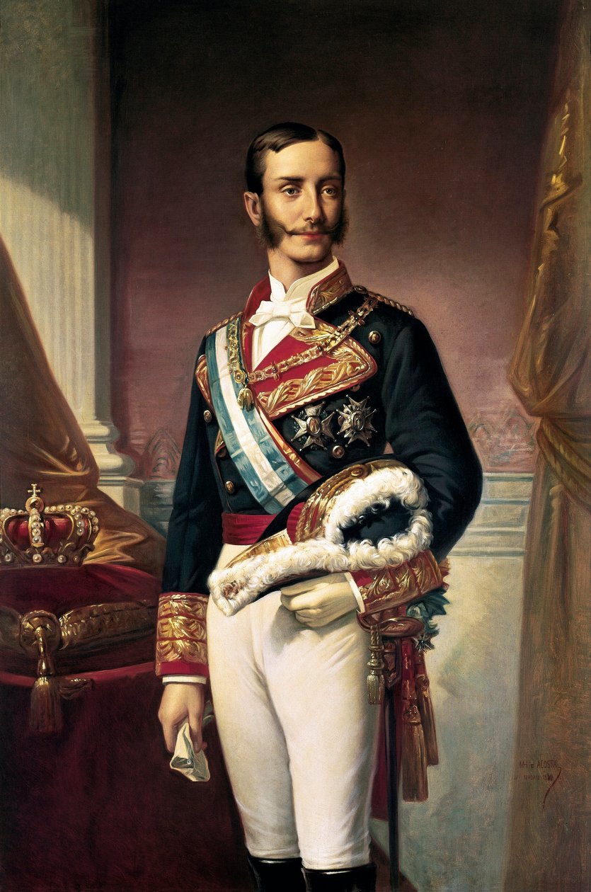 Portret van Alfonso XII, Koning van Spanje door Marcos Giraldez de Acosta