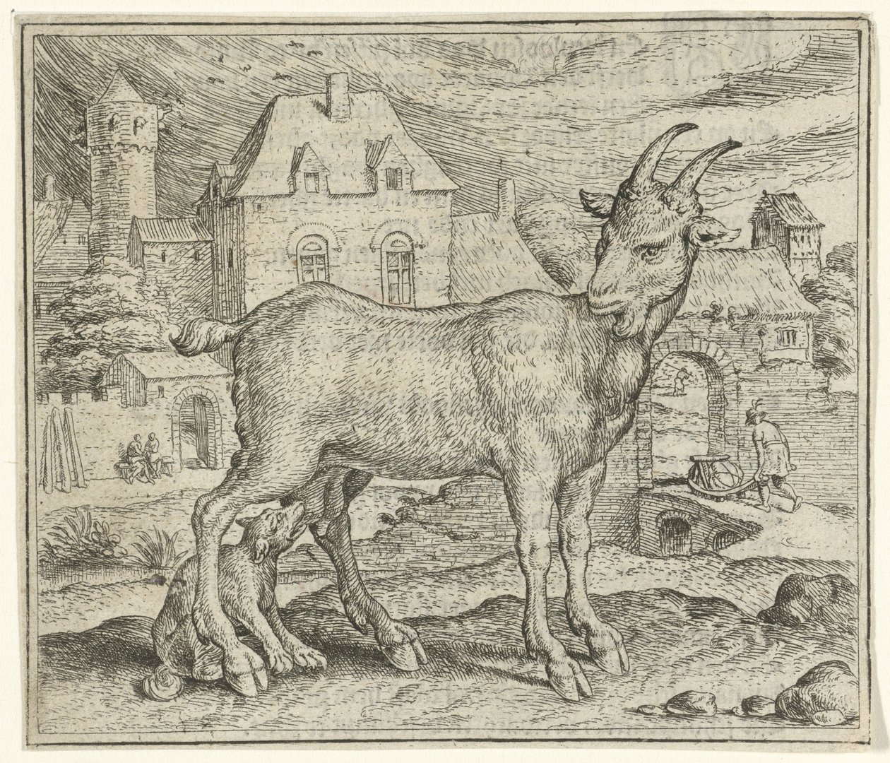 Fabel van de geit en de jonge wolf door Marcus Gheeraerts (I)