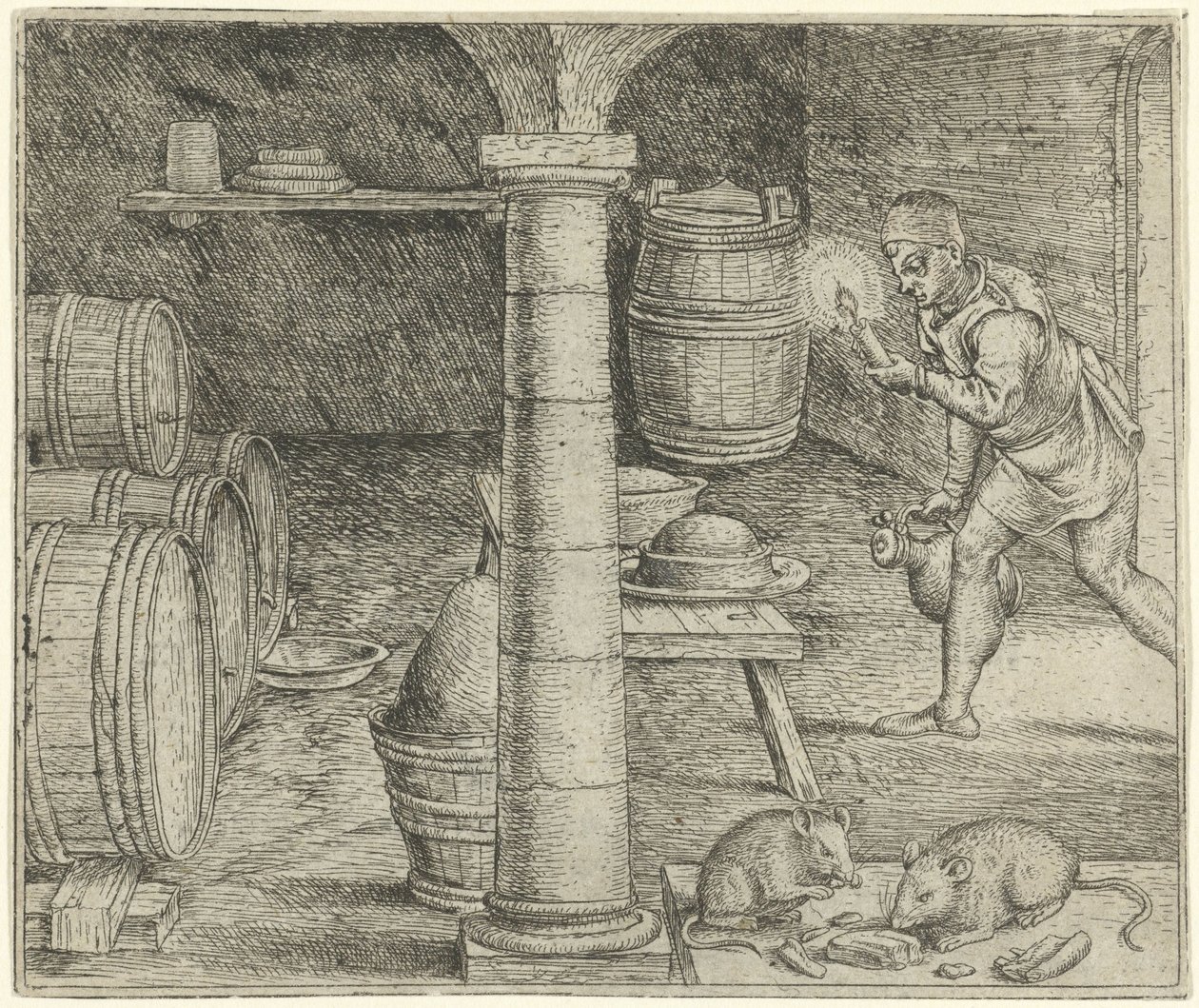 Fabel van de twee muizen door Marcus Gheeraerts (I)