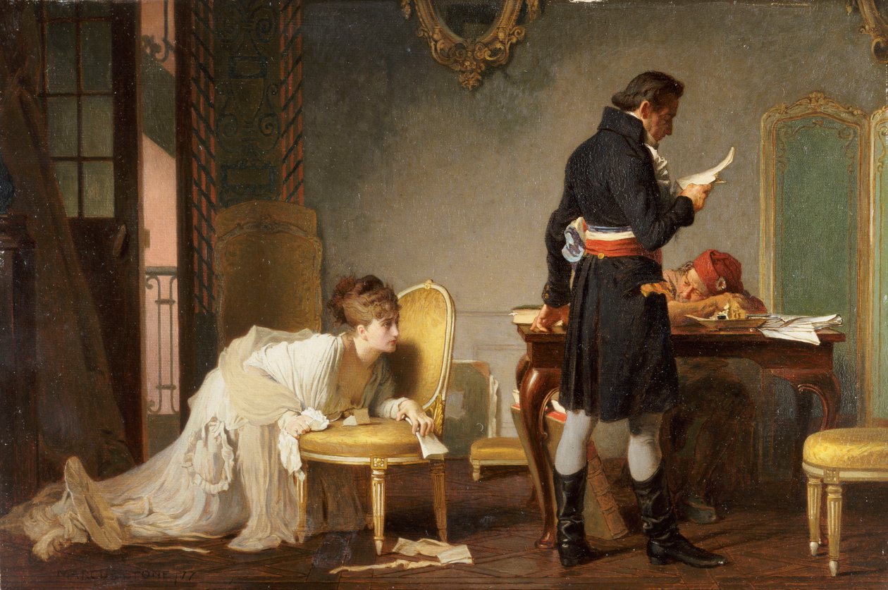 De brief, 1877 door Marcus Stone