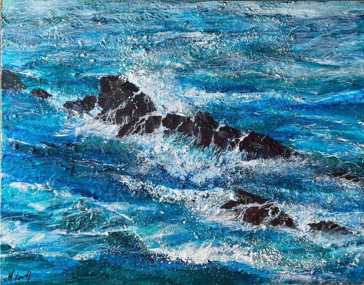 Ocean Reef, 2025 (acrylverf op doek) door Margaret Coxall