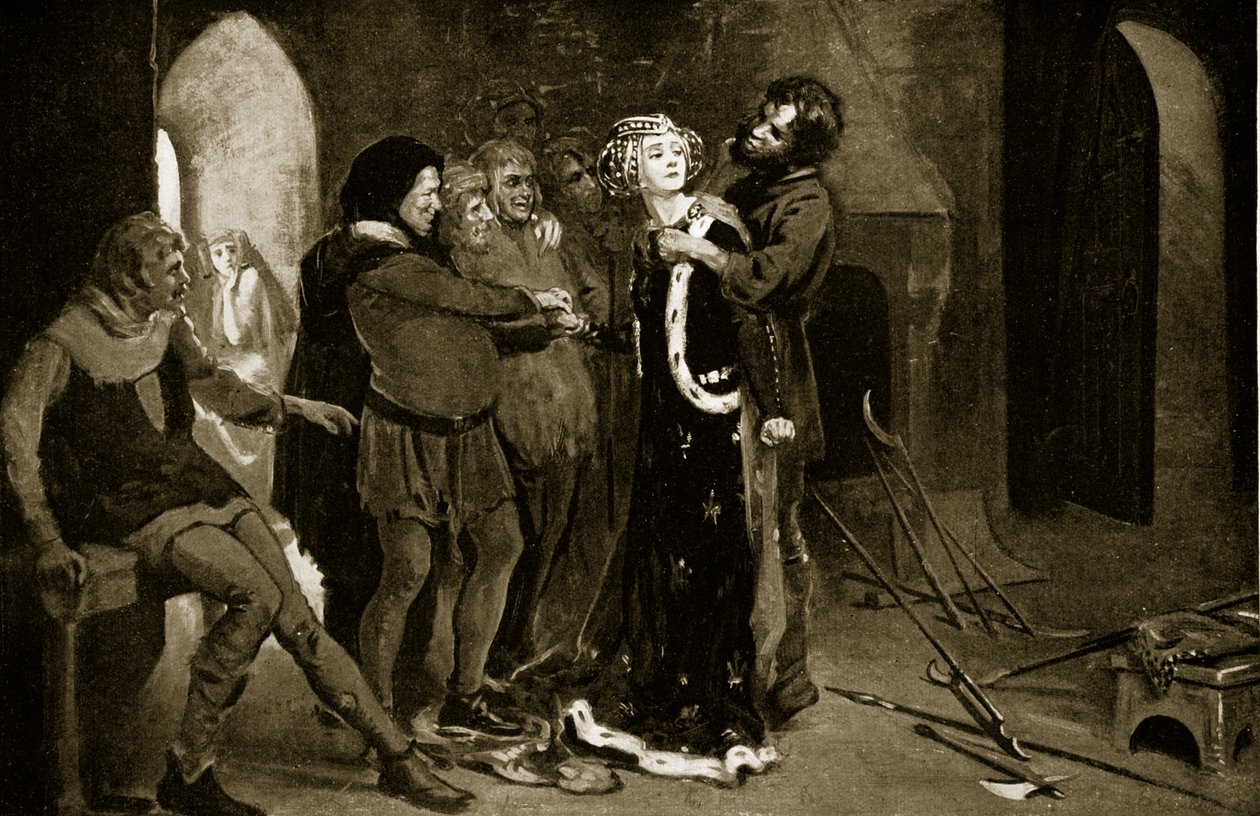 De "Fair Maid of Kent" gekust door opstandelingen, illustratie uit 