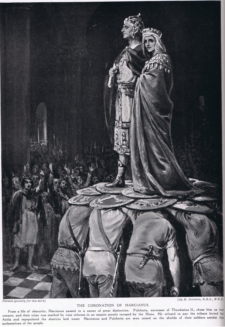 De kroning van Marcianus door Margaret Dovaston