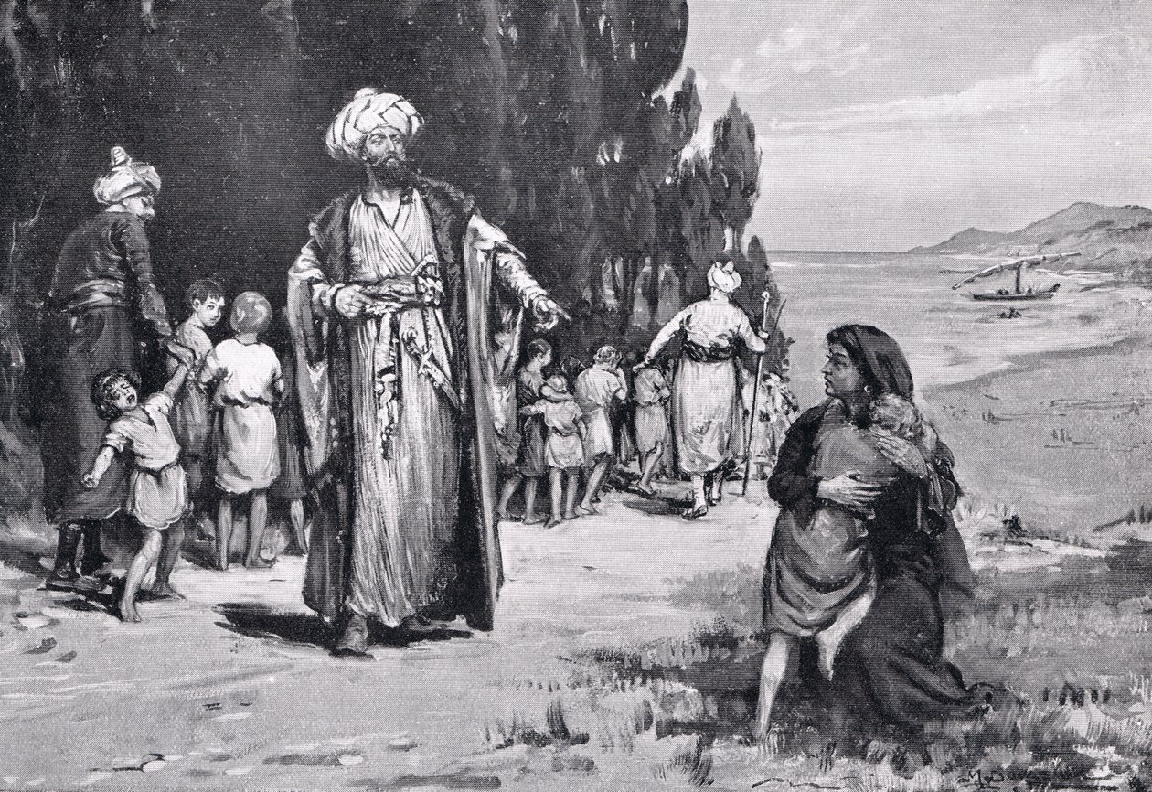Hulde van kinderen aan de Turken, illustratie uit 
