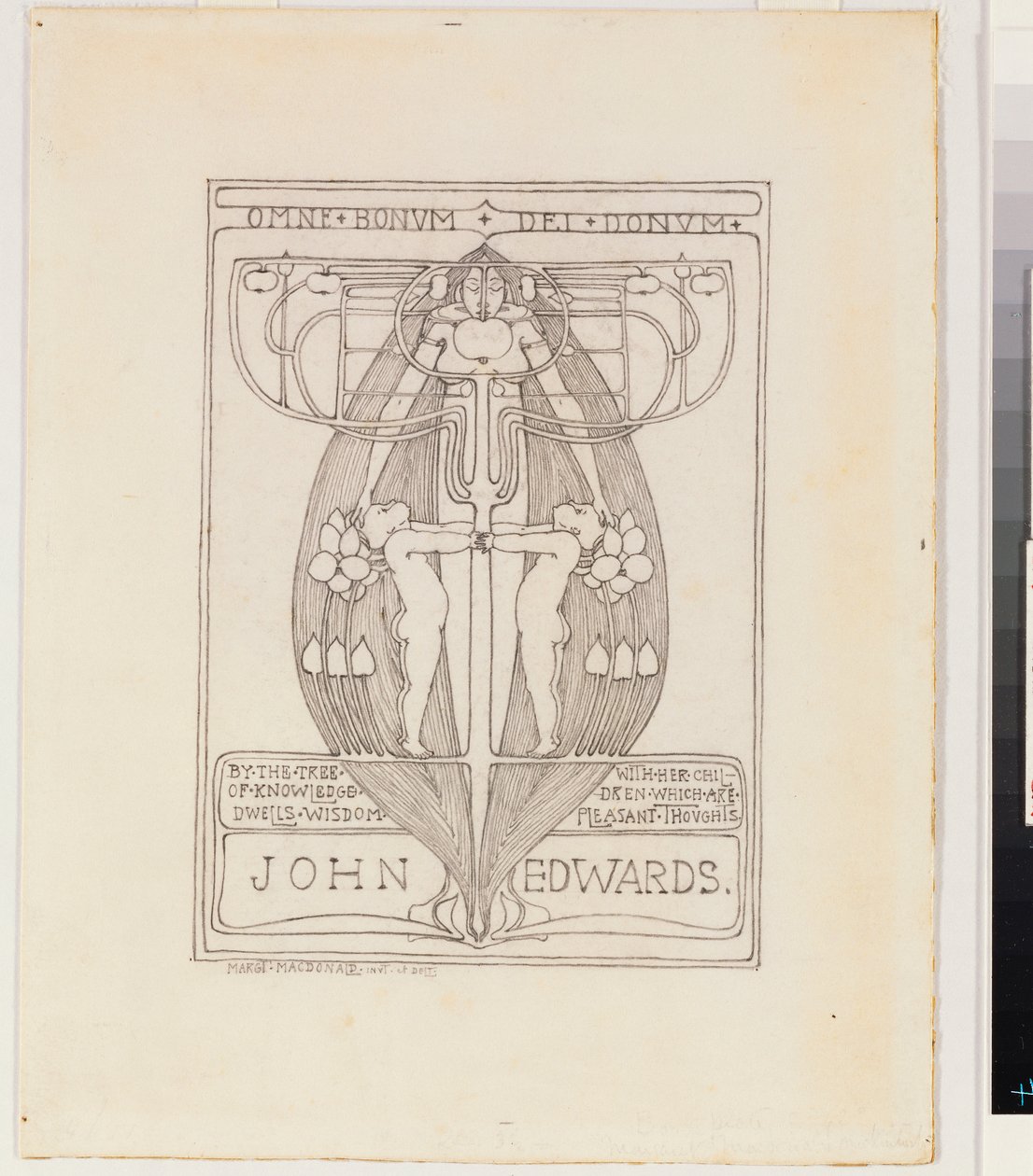 Ontwerp voor een Ex Libris door Margaret MacDonald Mackintosh