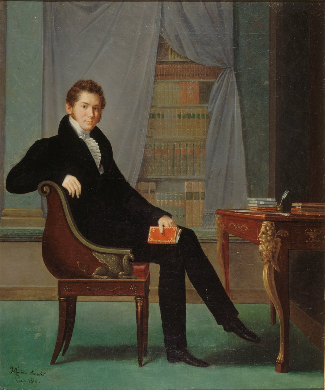Portret van Jacques-François Ancelot 1794-1854, 1819 door Marguerite Louise Virginie Ancelot