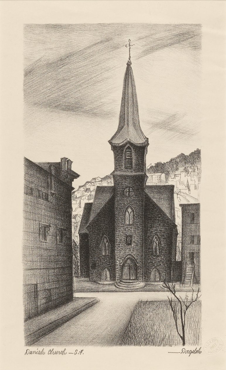Deense kerk, San Francisco door Marguerite Redman Dorgeloh