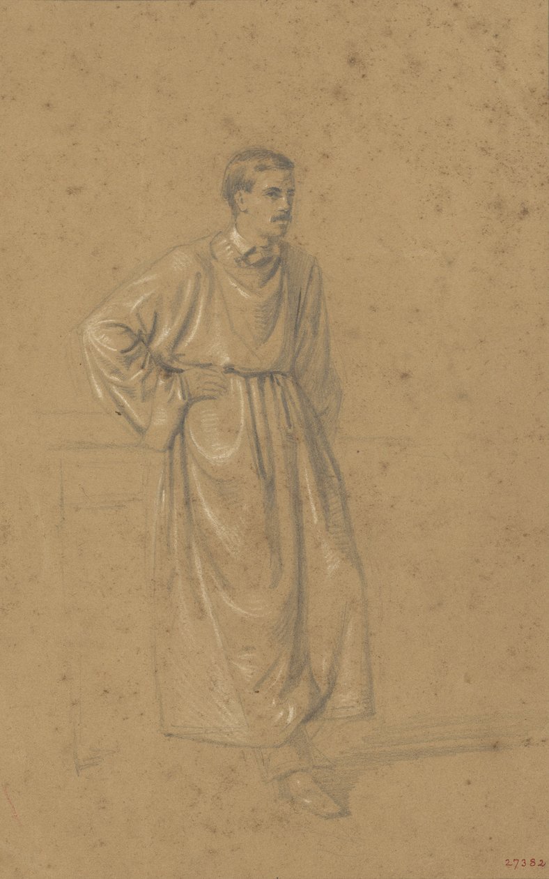 Academische Studie van een Mannelijk Figuur door Marià Fortuny