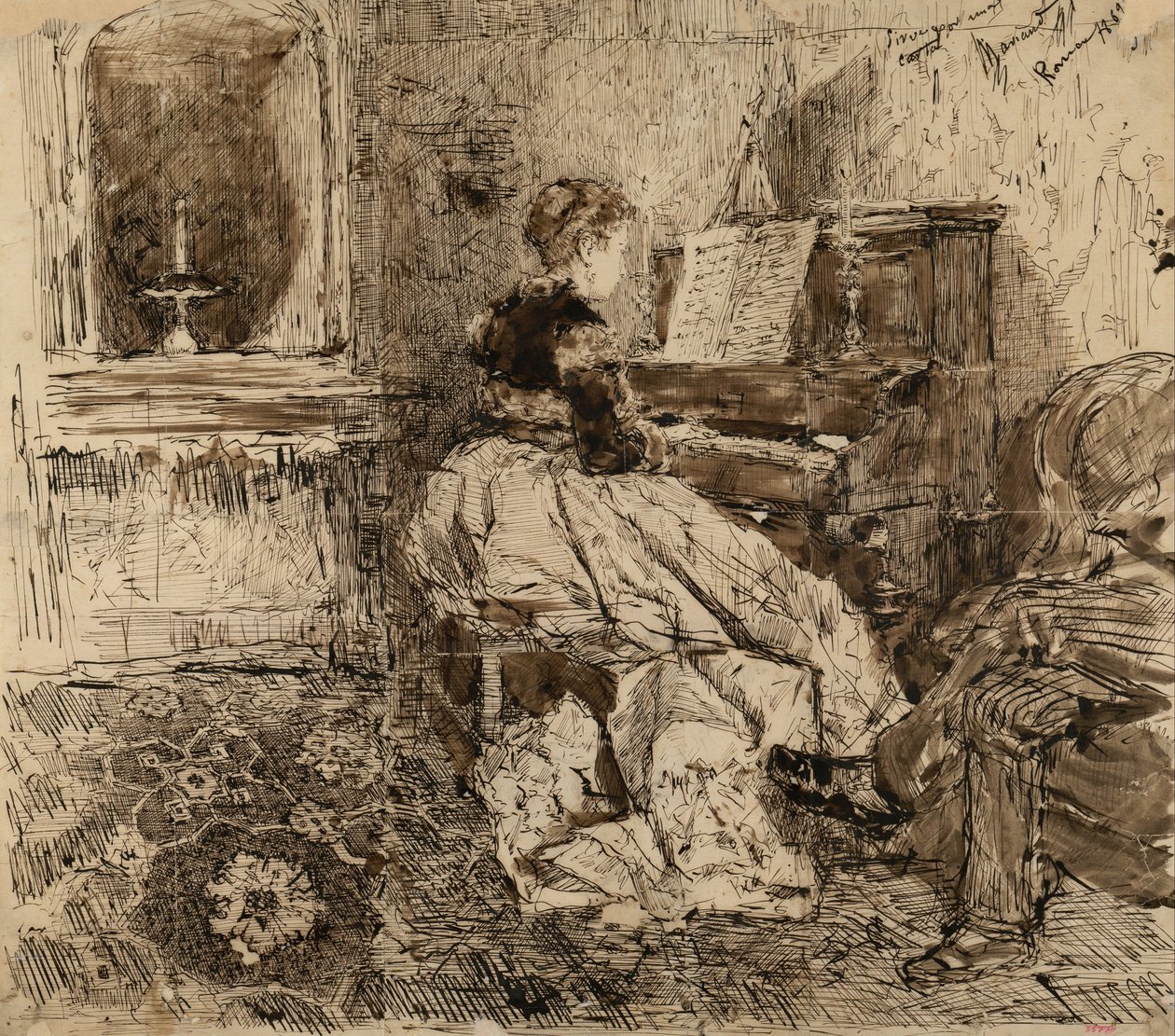 Cecilia de Madrazo speelt piano door Marià Fortuny Marsal