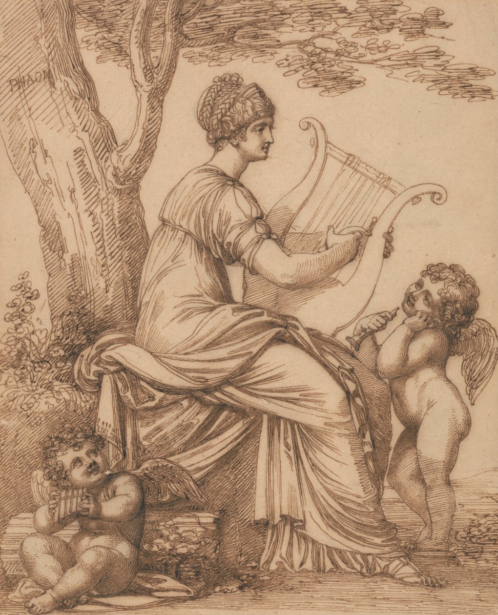 Sappho door Maria Hadfield Cosway