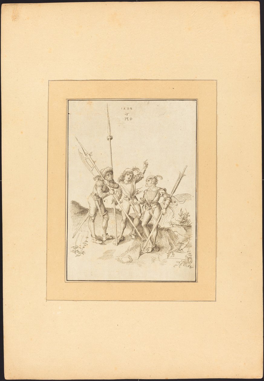 Drie lansquenets door Maria Catharina Prestel, after Albrecht Dürer