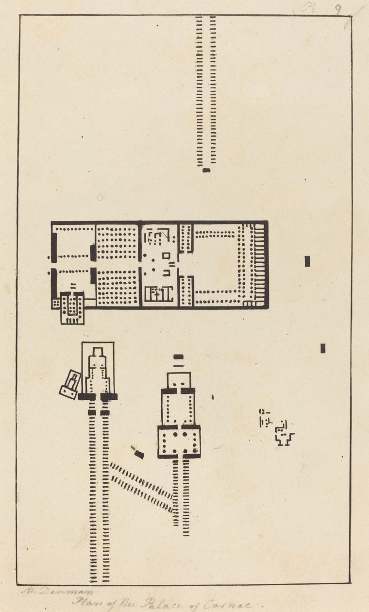 Plattegrond van het Paleis van Carnac door Maria Denman after John Flaxman