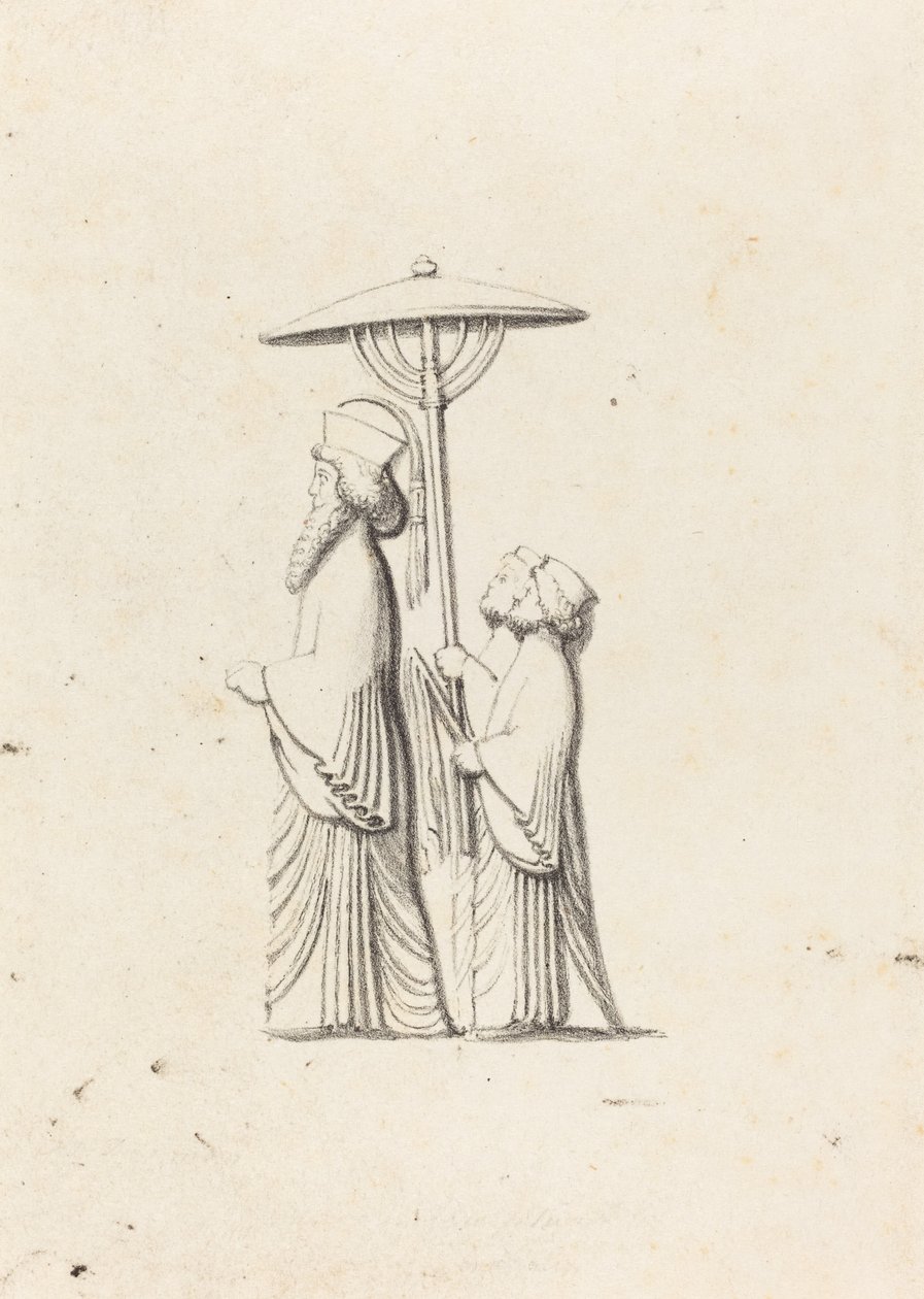 Beeldhouwwerk in Persepolis, uit Le Bruyn