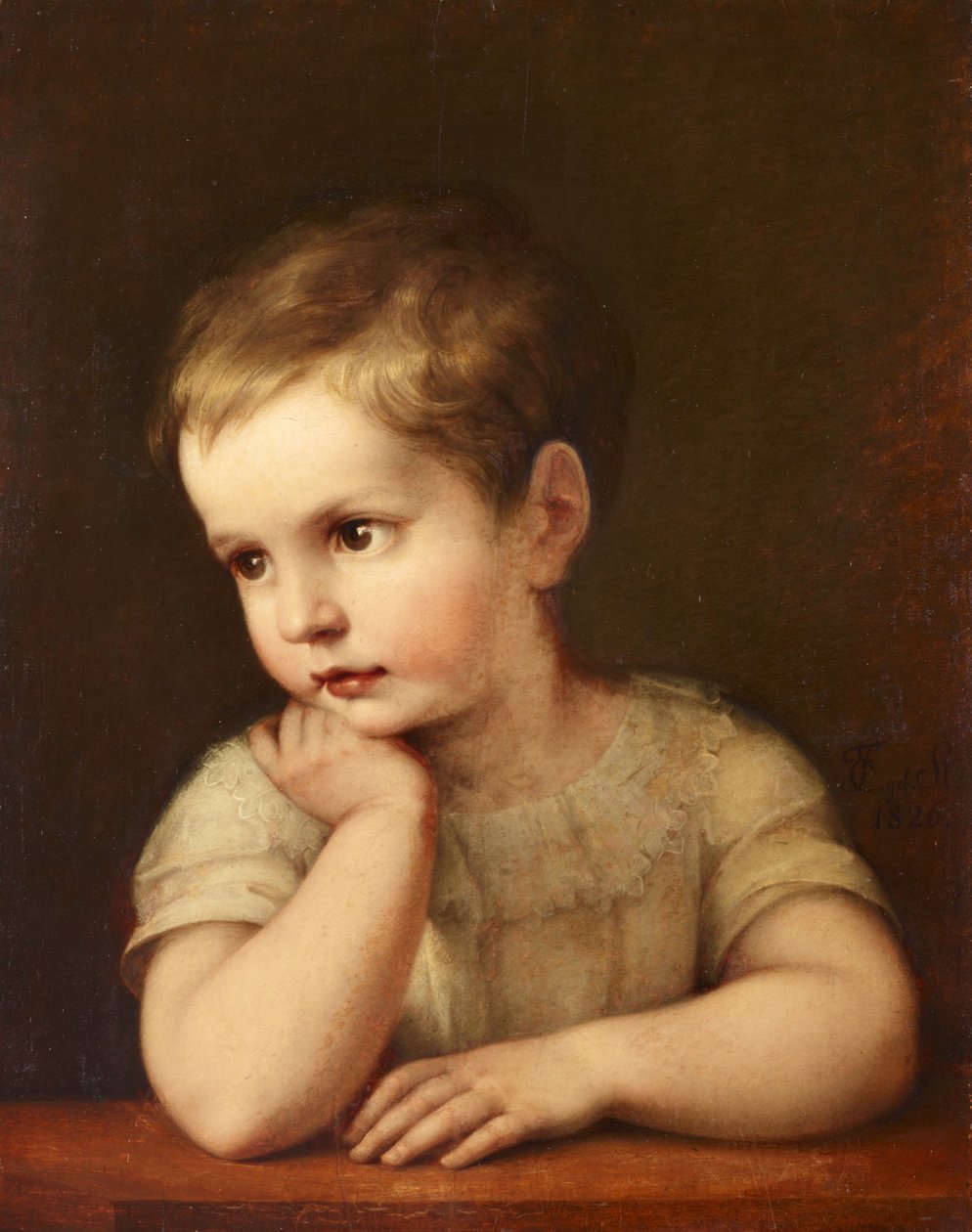 Kinderportret (Natalie Stuntz, nicht van de kunstenares) door Maria Elektrine (Freifrau von) Freyberg( Eisenberg)