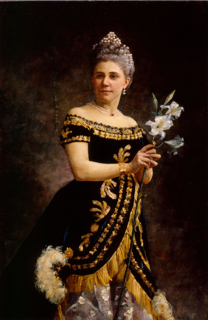Portret van operazangeres Ida Basilier-Magelsen als Philine in de opera *Mignon* van Ambroise Thomas door Maria Wiik