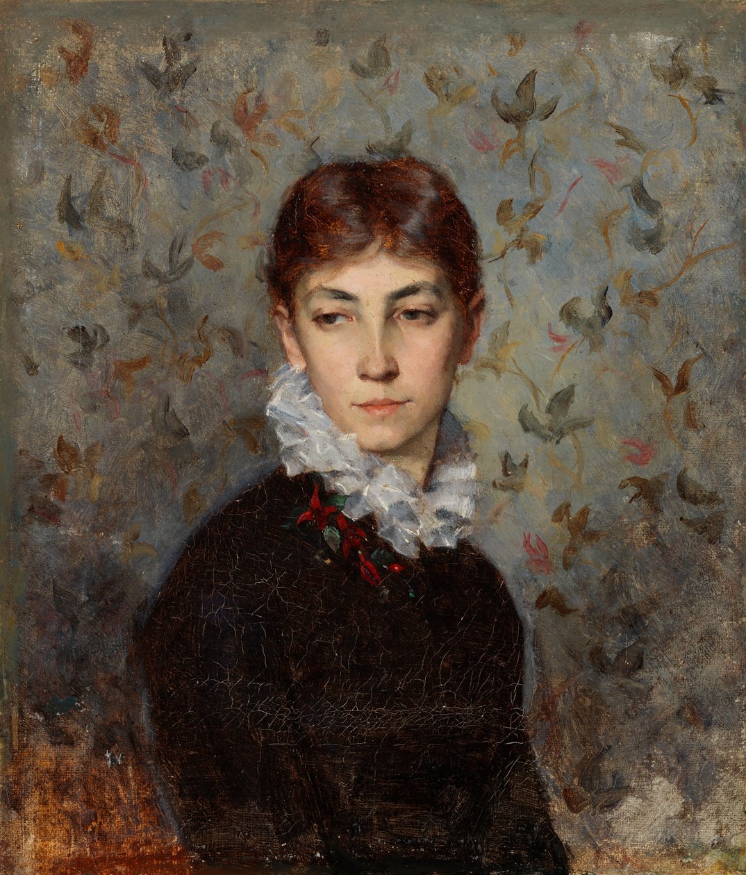Portret van de zus van de kunstenares, mejuffrouw Hilda Wiik door Maria Wiik