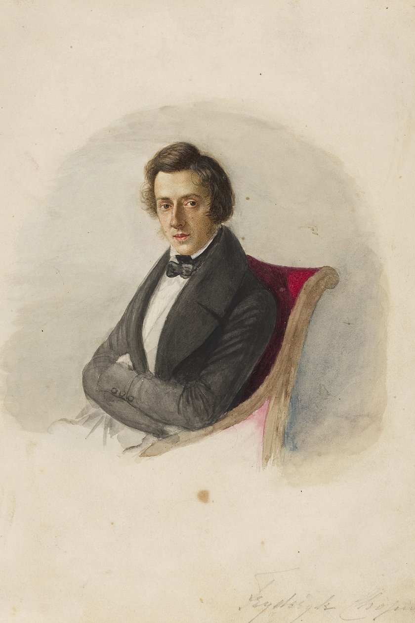 Portret van Frederic Chopin (1810-1849) door Maria Wodzinska