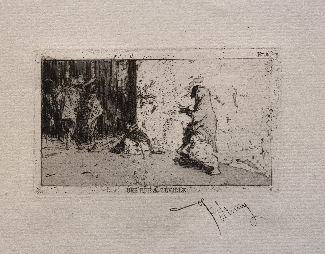 Een straat in Sevilla door Mariano Fortuny y Marsal
