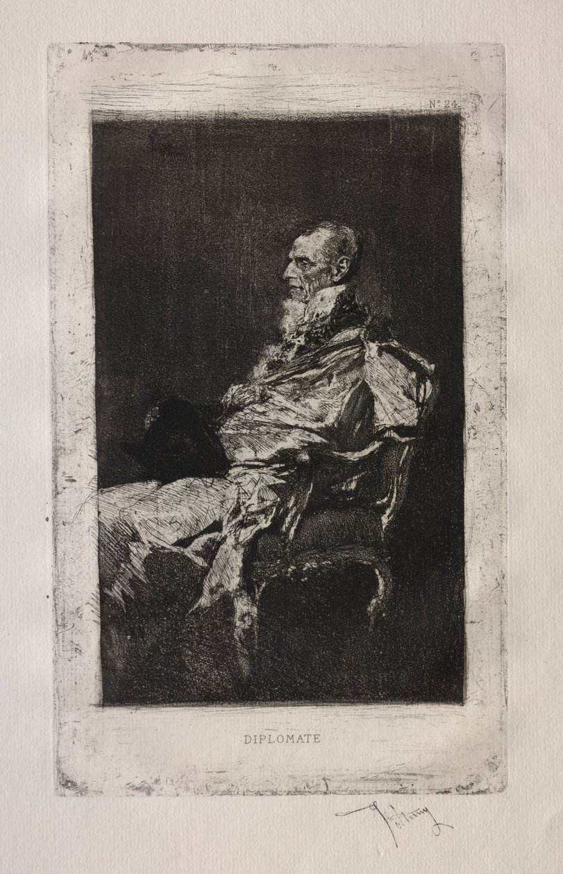 Diplomaat door Mariano Fortuny y Marsal