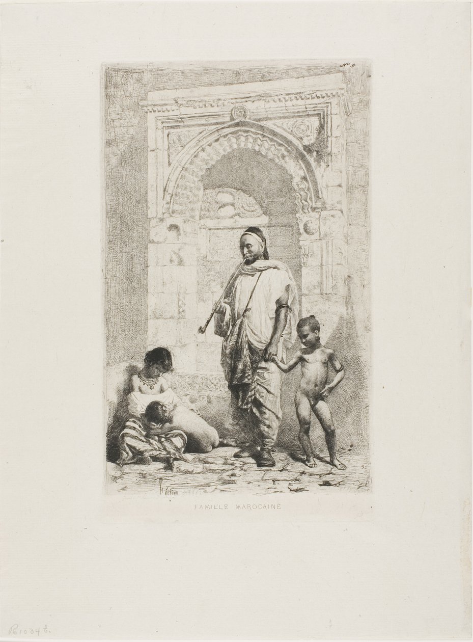 Marokkaanse familie door Mariano Fortuny y Marsal