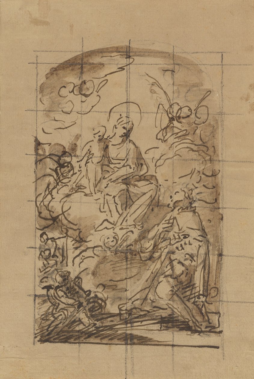 De verschijning van de Maagd en het Kind aan Saint Louis van Frankrijk door Mariano Salvador Maella