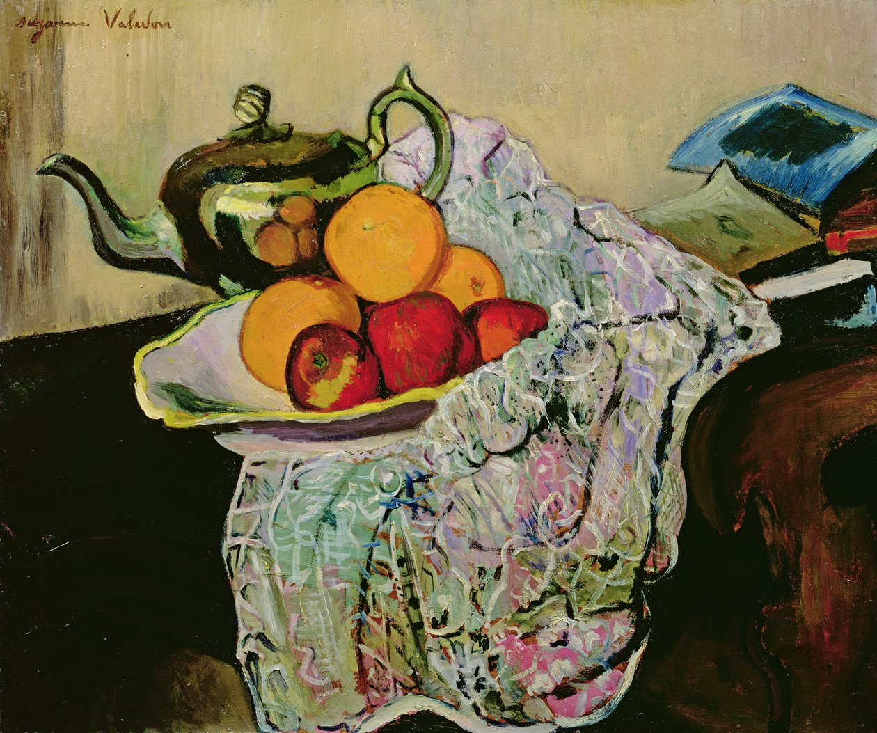 Stilleven met Theepot en Fruit door Marie Clementine (Suzanne) Valadon