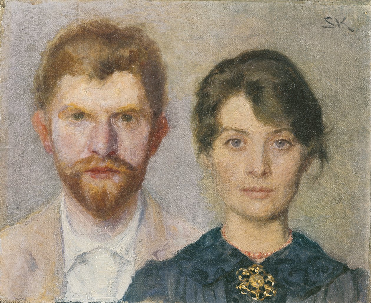 Dubbelportret van Marie en P.S. Kroyer door Marie Krøyer