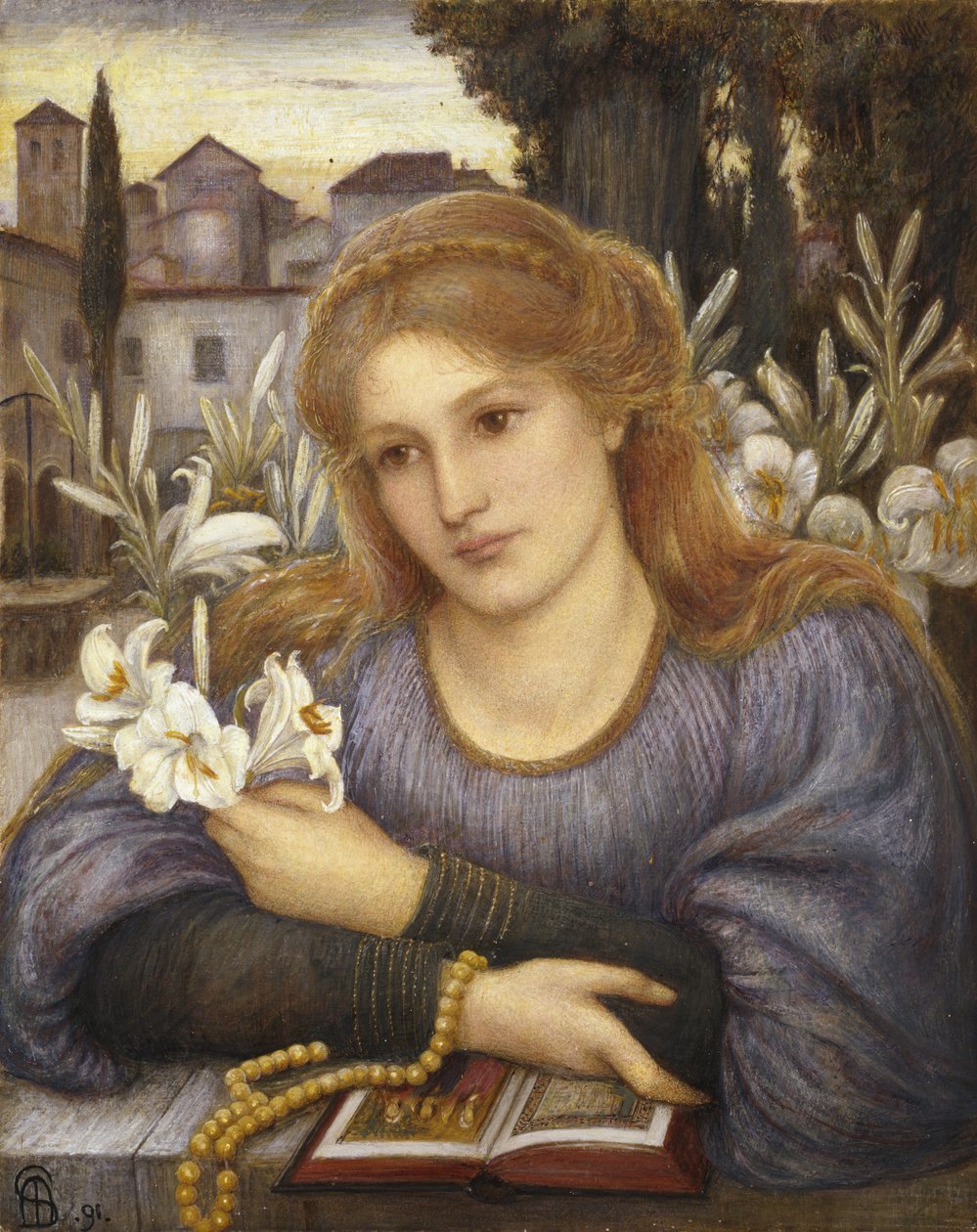 Kloosterlelies, 1891 door Marie Spartali Stillman