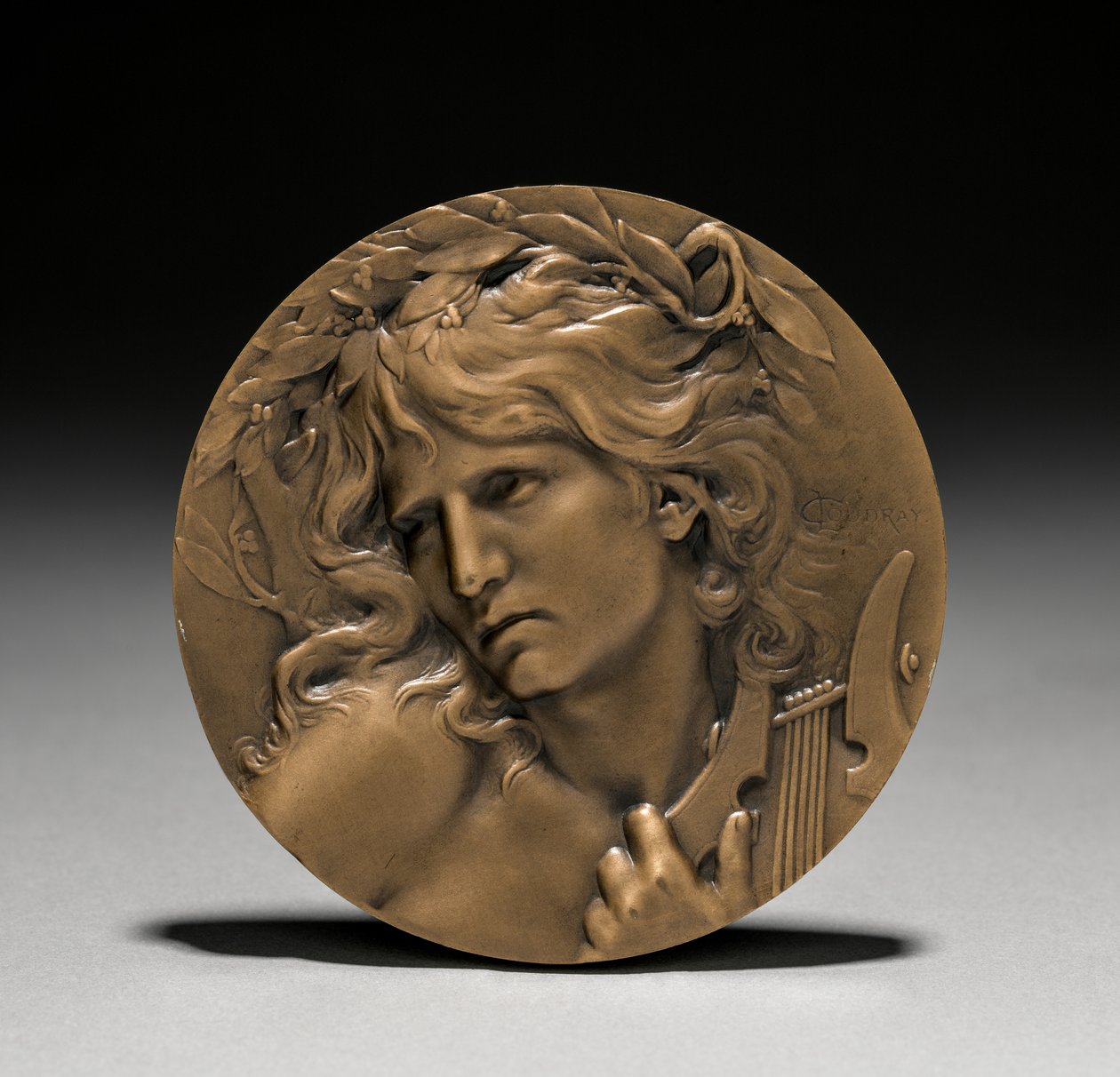 Medaille uitgereikt aan Loïe Fuller door de Franse regering: Orpheus bij de ingang van de onderwereld (voorzijde) door Marie Alexandre Lucien Coudray