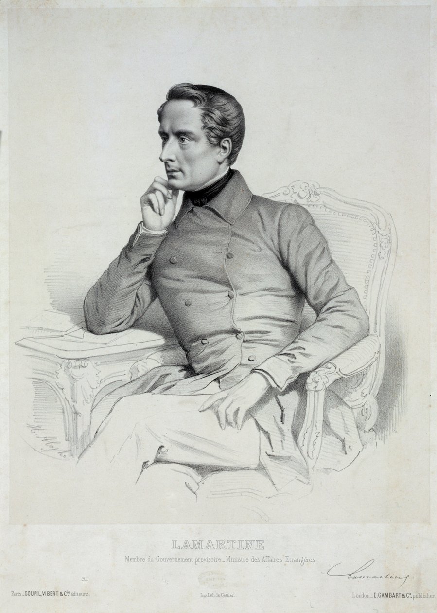 Portret van Alphonse de Lamartine 1790-1869 door Marie Alexandre Menut Alophe