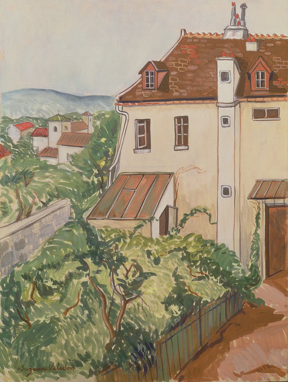 Uitzicht op een tuin door Marie Clementine (Suzanne) Valadon