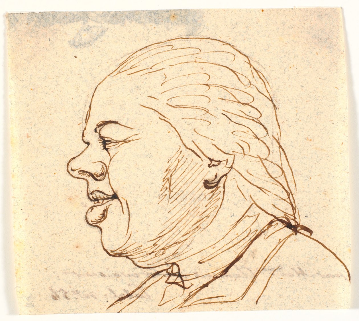 Herenportret. Profiel naar links. Karikatuur door Marie Jeanne Clemens