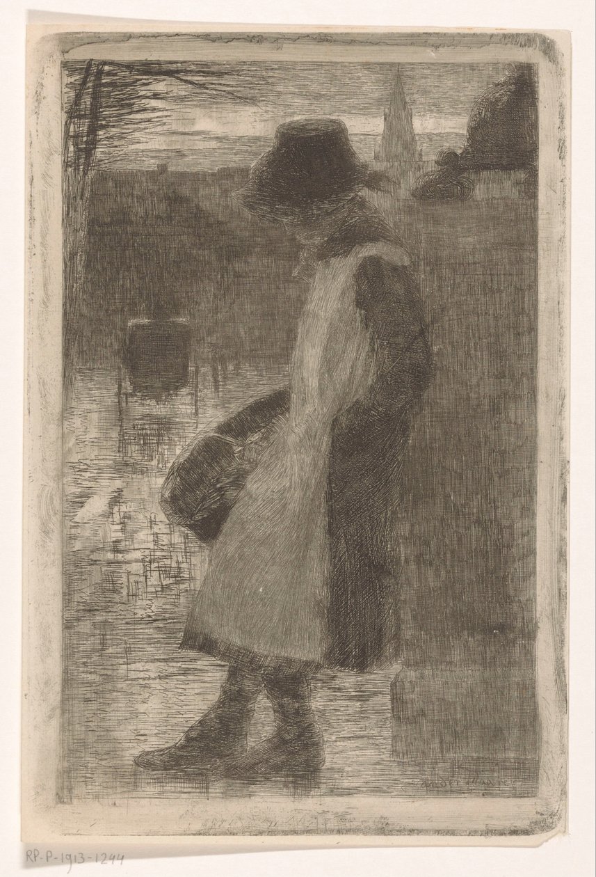 Meisje op straat door Marinus van der Maarel