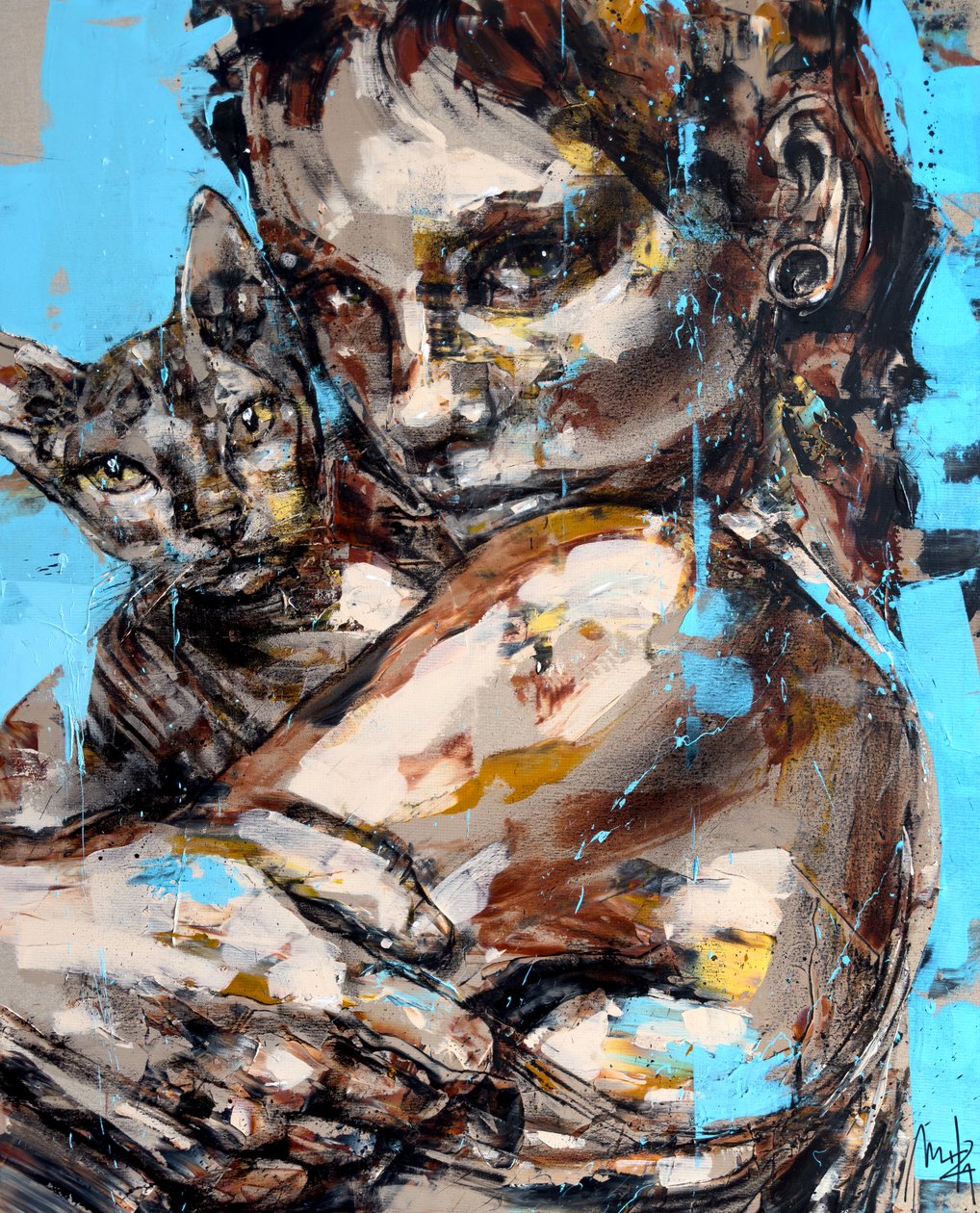 Katrina, 2024 (acryl en olieverf op omgekeerd doek) door Mario Henrique