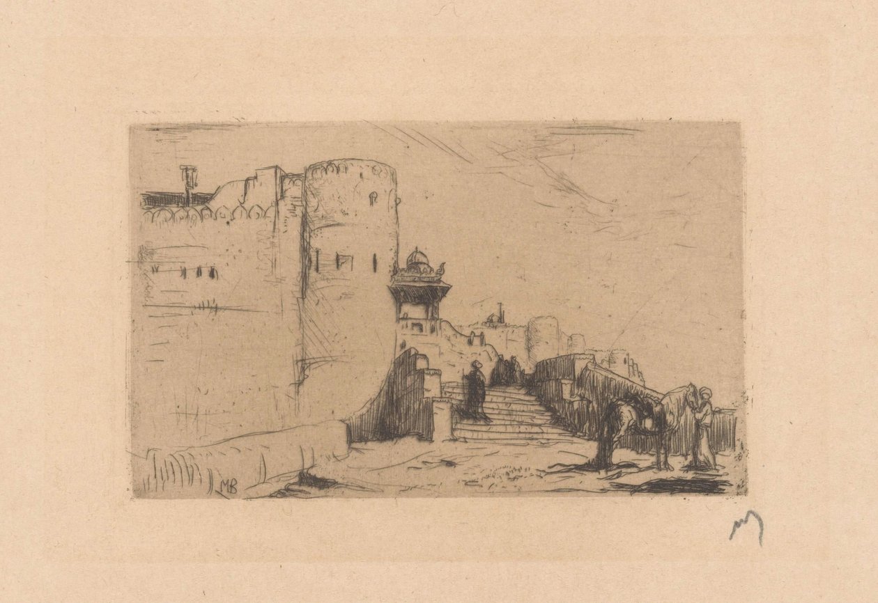 Tempelmuren in Palitana door Marius Bauer (signed by artist)