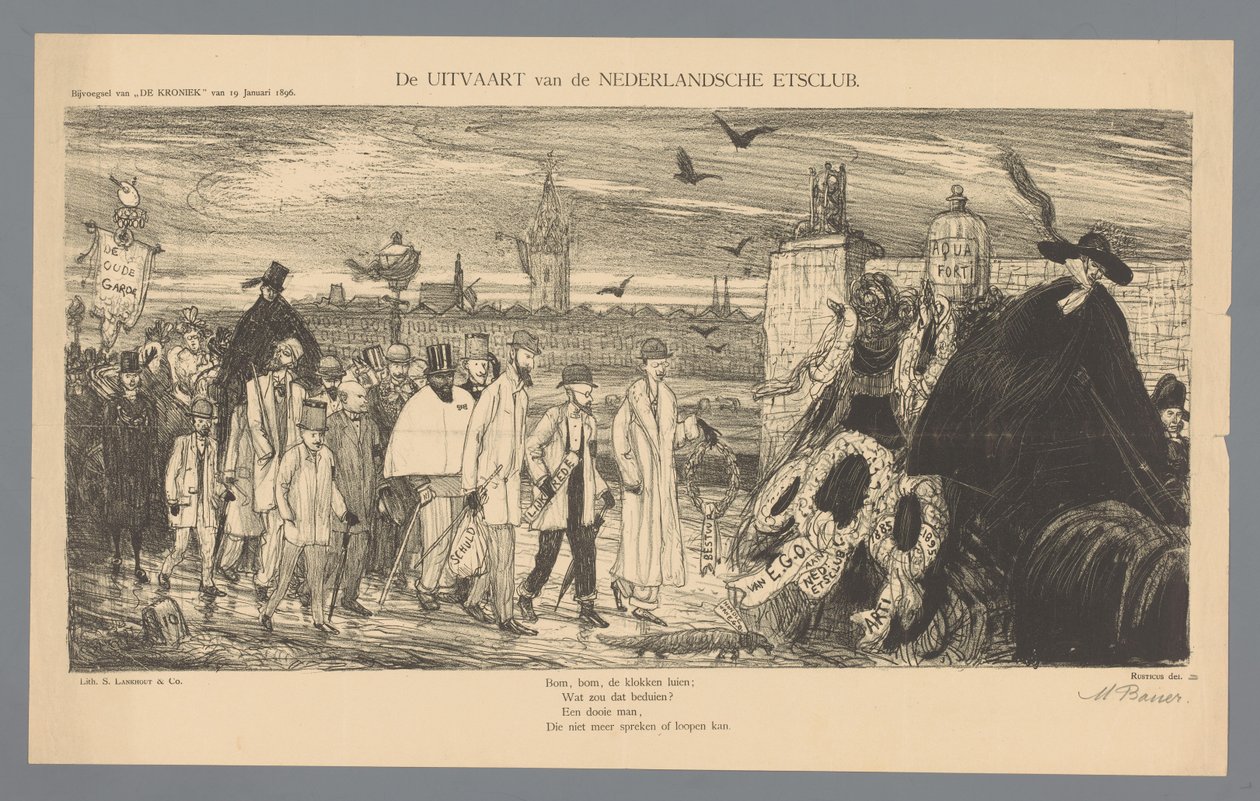 De Uitvaart van de Nederlandsche Etsclub door Marius Bauer