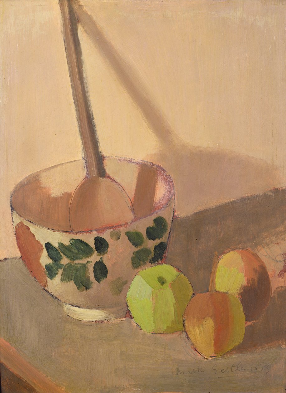 Stilleven met Appels en een Mengkom, 1913 door Mark Gertler