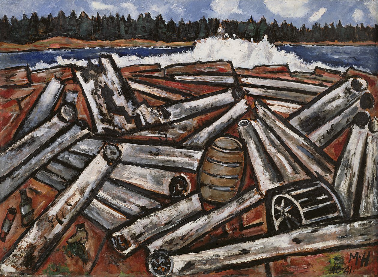 Houtvlot, Penobscot Bay, 1940-41 door Marsden Hartley