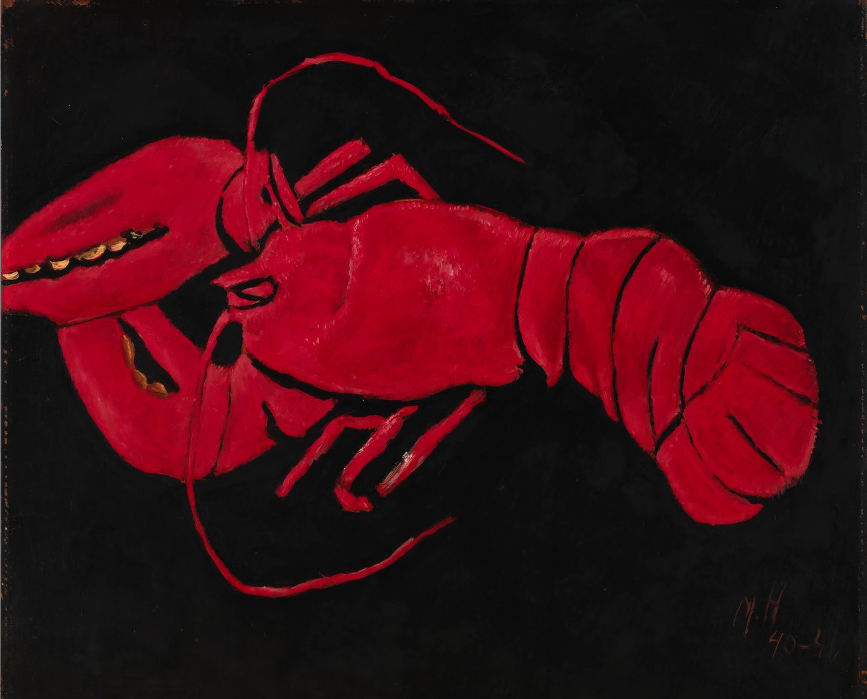 Hummer auf schwarzem Hintergrund door Marsden Hartley