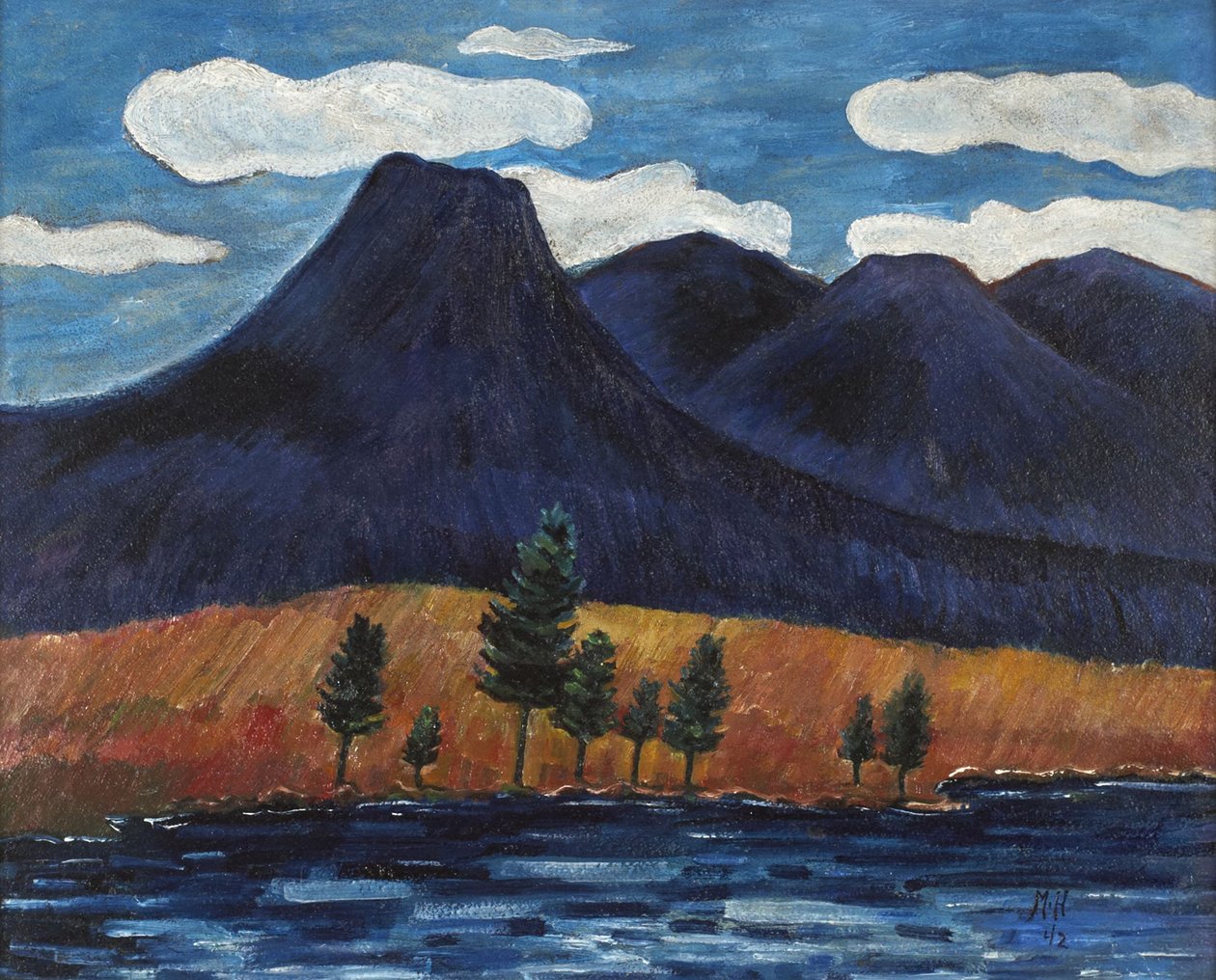Blauw landschap door Marsden Hartley