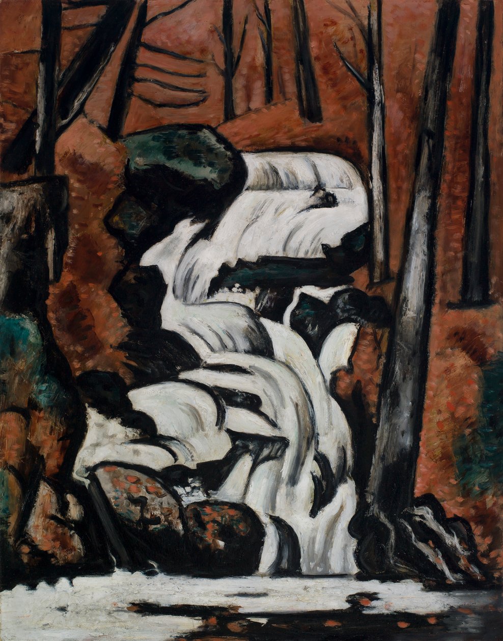 Smelt Brook Falls door Marsden Hartley