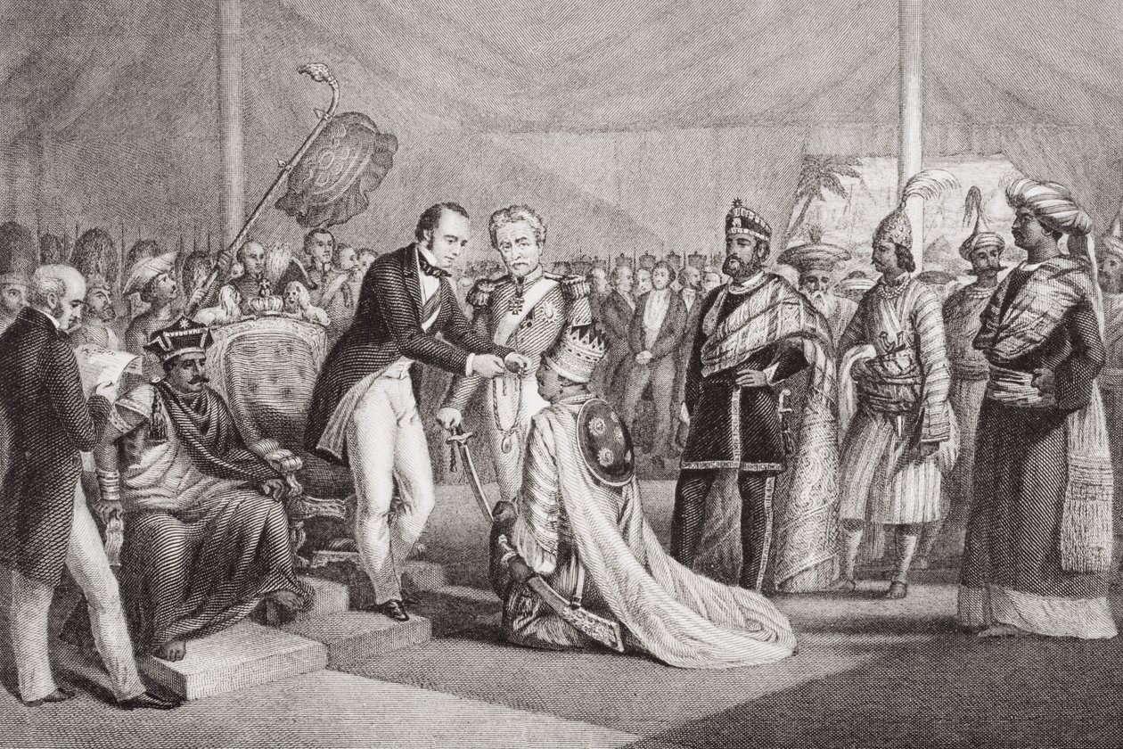 Grote Durbar in Cawnpore na de Onderdrukking van de Sepoy-opstand, 1858, uit 
