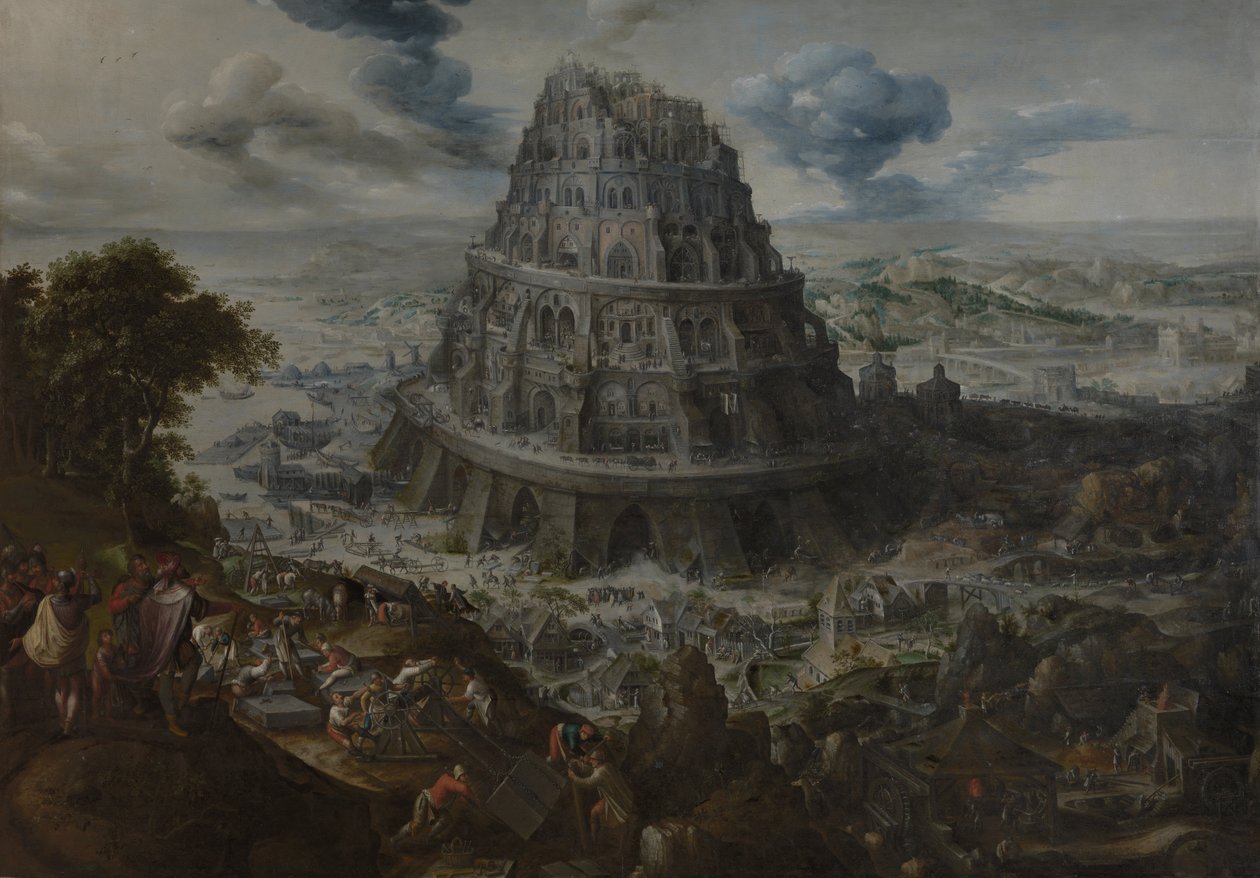 De Toren van Babel door Marten Valckenborch  the van Elder