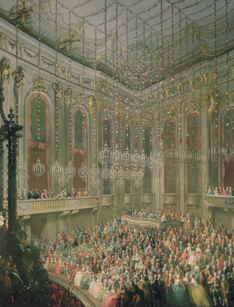 Concert in de Redoutensaal ter gelegenheid van het huwelijk van Jozef II en Isabella van Parma, 6 oktober 1760 door Martin II Mytens or Meytens