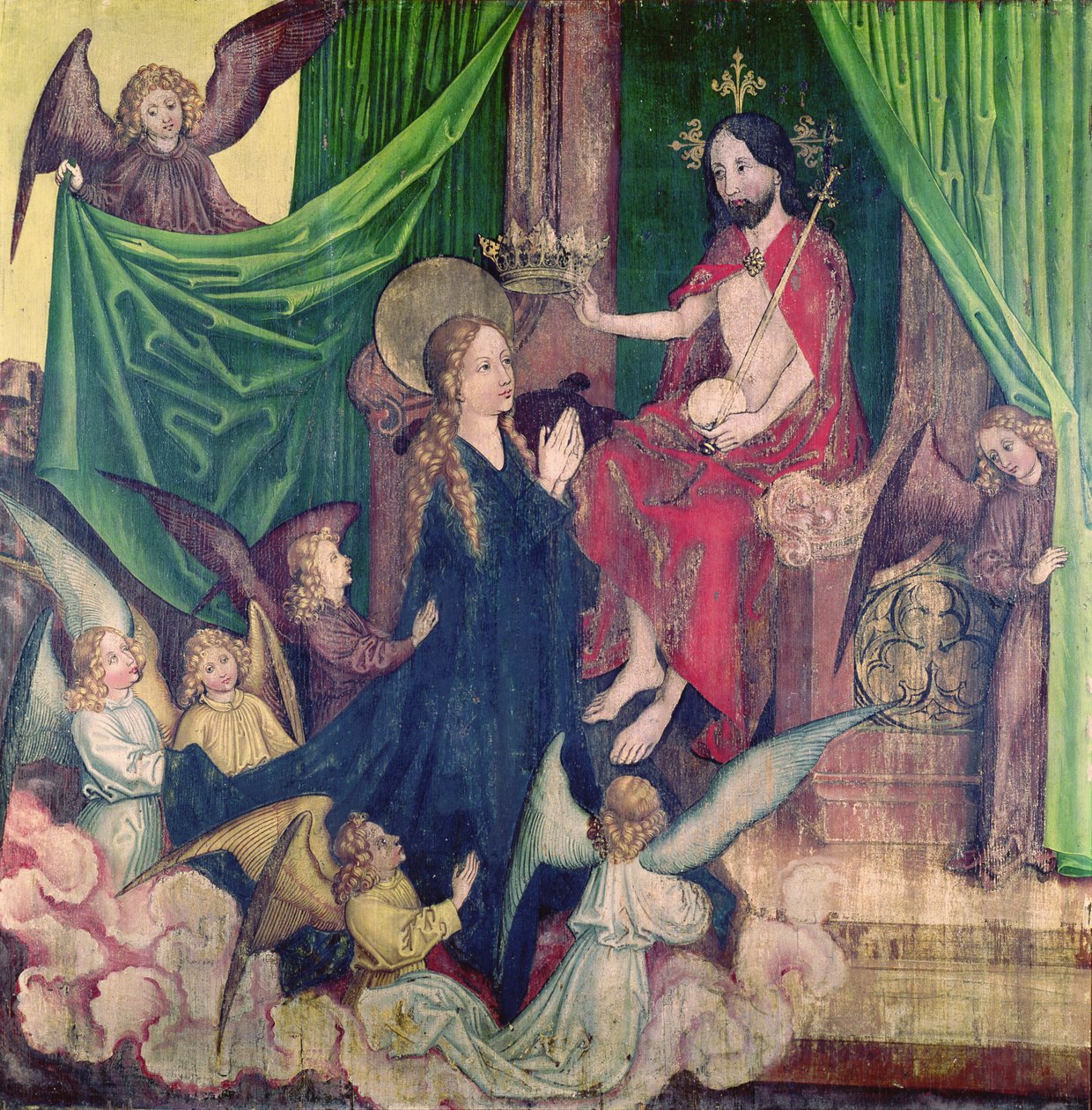 De Kroning van de Maagd, van het Altaarstuk van de Dominicanen, c.1470-80 door Martin Schongauer