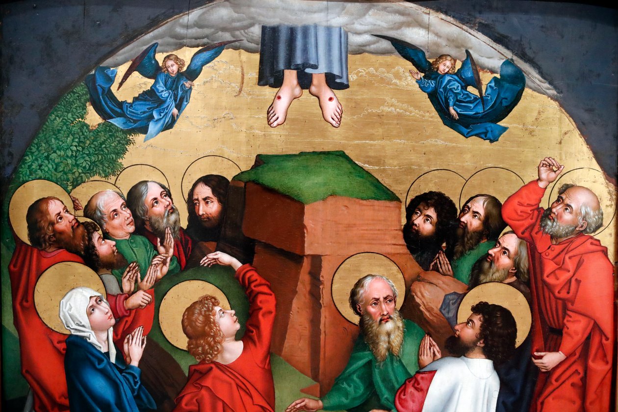 Het Feest van de Hemelvaart van Jezus Christus door Martin Schongauer